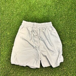 Light Gray Elastic Waist Shorts